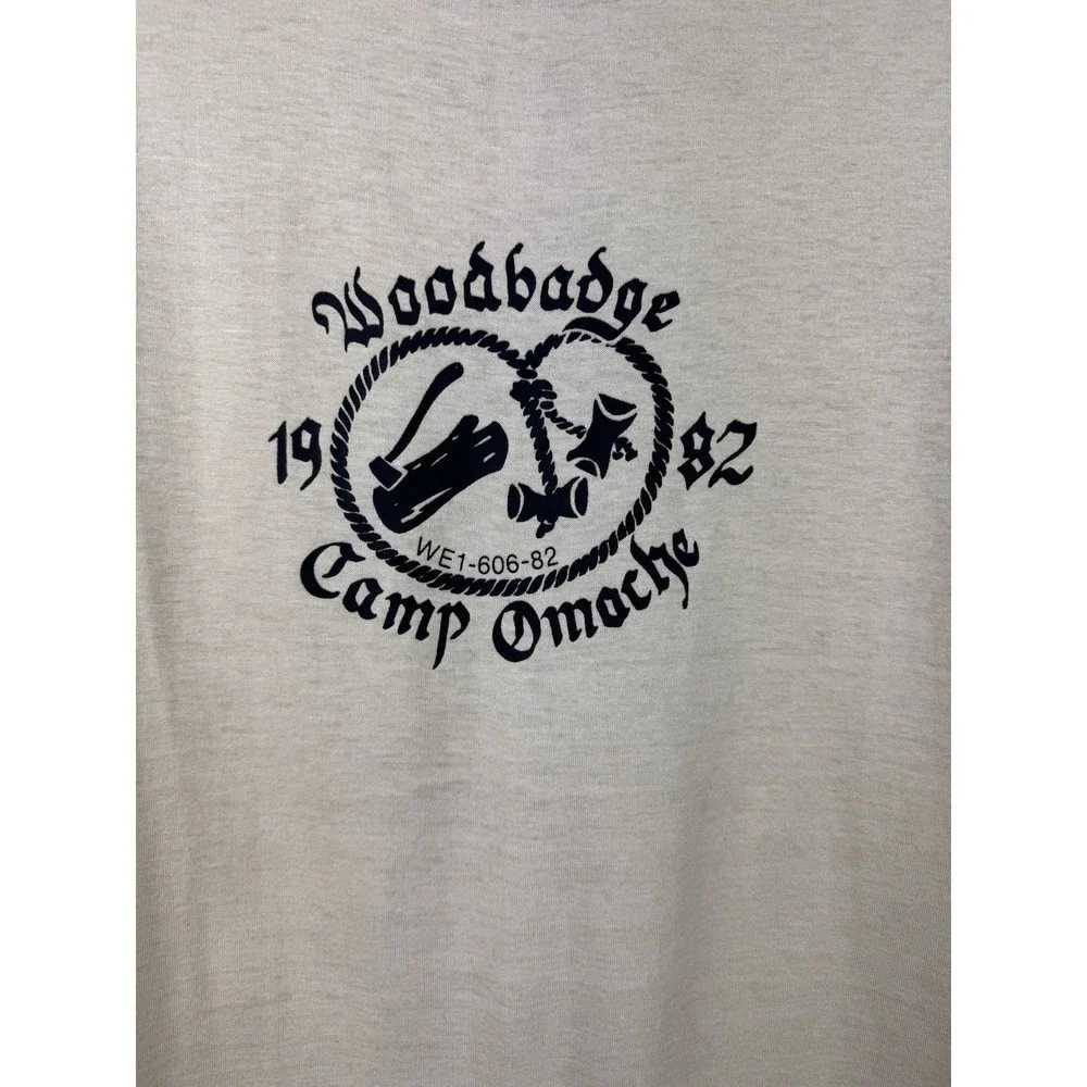Vintage 1982 Boy Scouts Wood Badge Camp Omache WA T Shirt XL Single Stitch USA